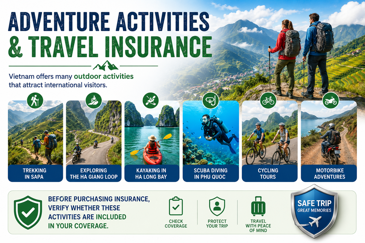 Adventure Activities Covered by Travel Insurance in Vietnam